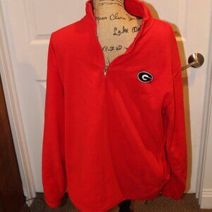 Vintage Georgia Bulldogs 1/4 Zip Pullover Fleece Jacket Sweater Mens L